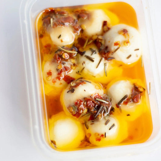 Mozzarella Balls in Chilli Oil - Artisan Cheese Factory